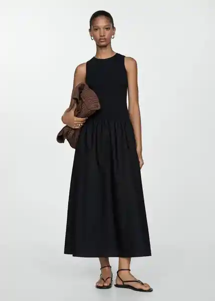 Vestido Valvi Negro Talla S Mujer Mango