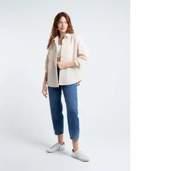  Camisa Sand Mujer Crudo Marfil Claro Talla L Naf-Naf 