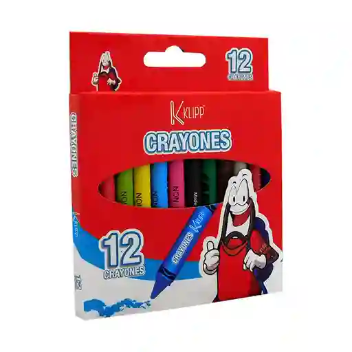 Crayones Jumbo Klipp X12 U Colores Màs Intensos 05491
