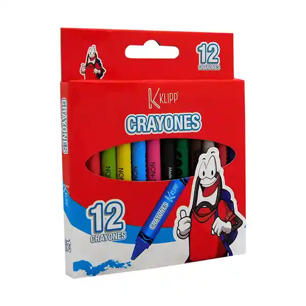 Crayones Jumbo Klipp X12 U Colores Màs Intensos 05491