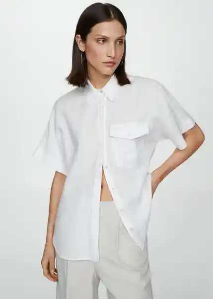 Camisa Pacha Blanco Talla XS  Mujer Mango