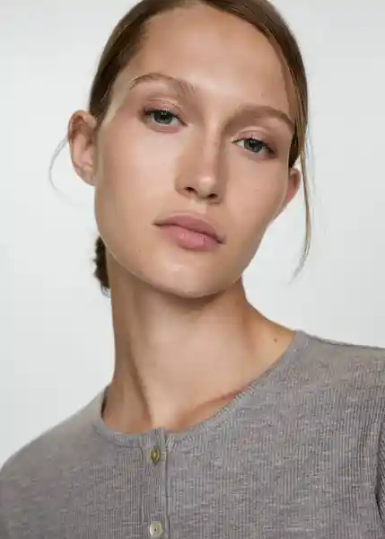 Camiseta Centeno Gris Talla M Mujer Mango