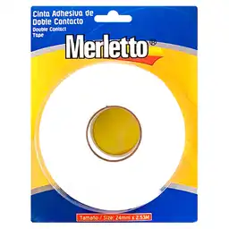 Merletto Cinta Adhesiva Doble Fax Blanca