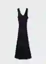 Vestido Rustin Negro Talla L Mujer Mango