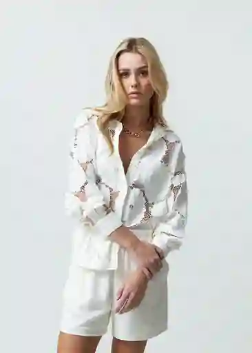 Camisa Reden Mujer Crudo Puro Claro Talla XS-S 412G336 Naf Naf