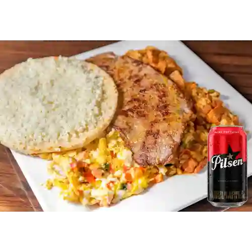 Combo Desayuno Calentado con Res + Pilsen 330 ml