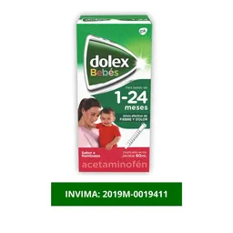 Dolex Bebés Acetaminofen Alivio de la fiebre y el dolor 1-24 60 ml