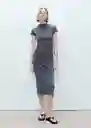 Vestido Carrot Gris Talla S Mujer Mango