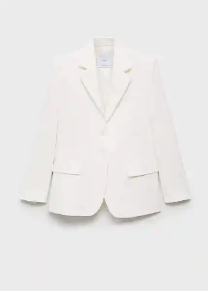 Blazer Americana Ramen Blanco Talla M Mujer Mango