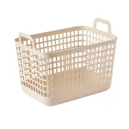Organizador Plástico Almacenamiento Sin Tapa Beige L Miniso