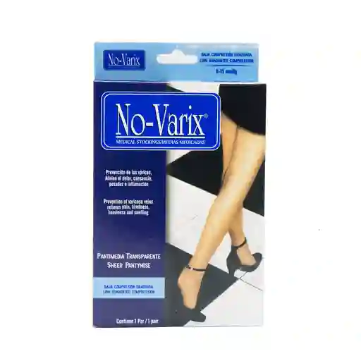 No-Varix Pantimedia Negro Claro 8-15 Talla L