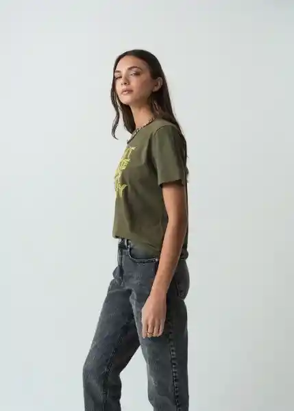 Camiseta Verde Galeras Ultraoscuro Talla S 402G070 Naf Naf
