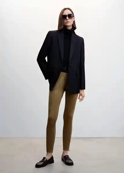 Pantalón Legging Elina Khaki Talla S Mujer Mango