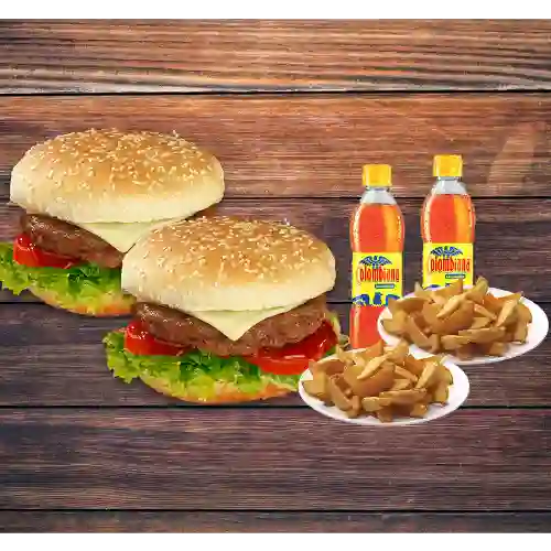Combo X2 Hamburguesas + 2 Gaseosas 400ml