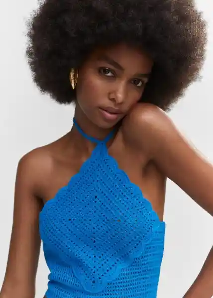 Top Surf Azul Talla M Mujer Mango