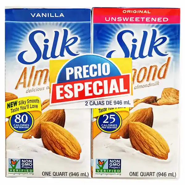 Silk Bebida de Almendras Vainilla + Original Sin Azúcar