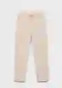 Pantalón Fluido Beige Talla L Mujer Mango