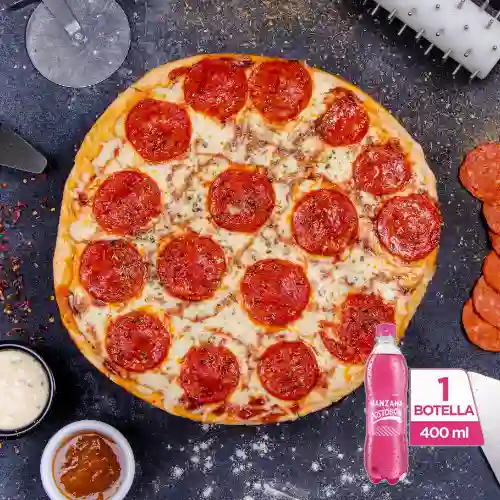 Combo Pizza Pepperoni + Postobón Manzana 400 ml