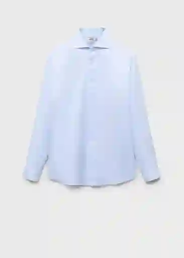 Camisa Emporda Celeste Talla L Hombre Mango