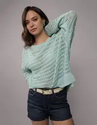 Suéter Mujer Tejido Azul Talla Medium American Eagle 03481174