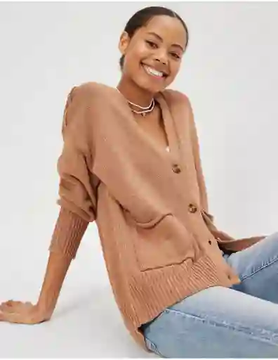 Suéter Tejido Mujer Café Talla: Small American Eagle