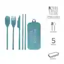 Miniso Kit de Cubiertos de Plástico Desarmables Verde