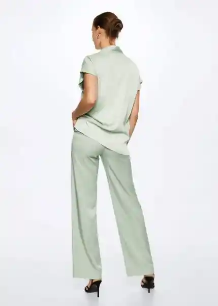 Pantalón Mare-A Verde Pastel Talla S Mujer Mango