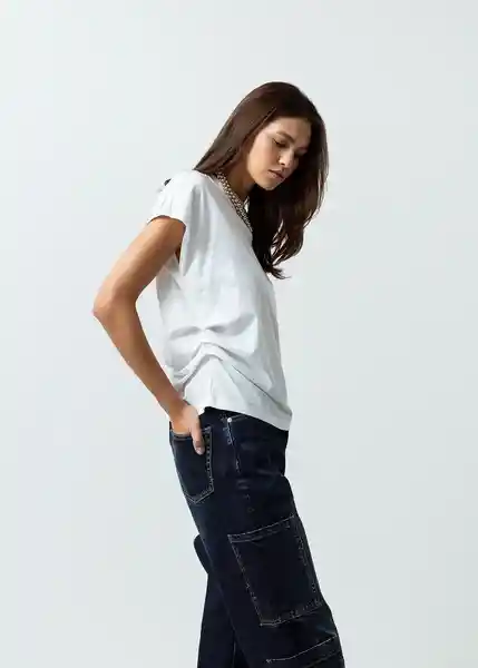 Camiseta Mujer Crudo Puro Claro Talla S 502G004 Naf Naf