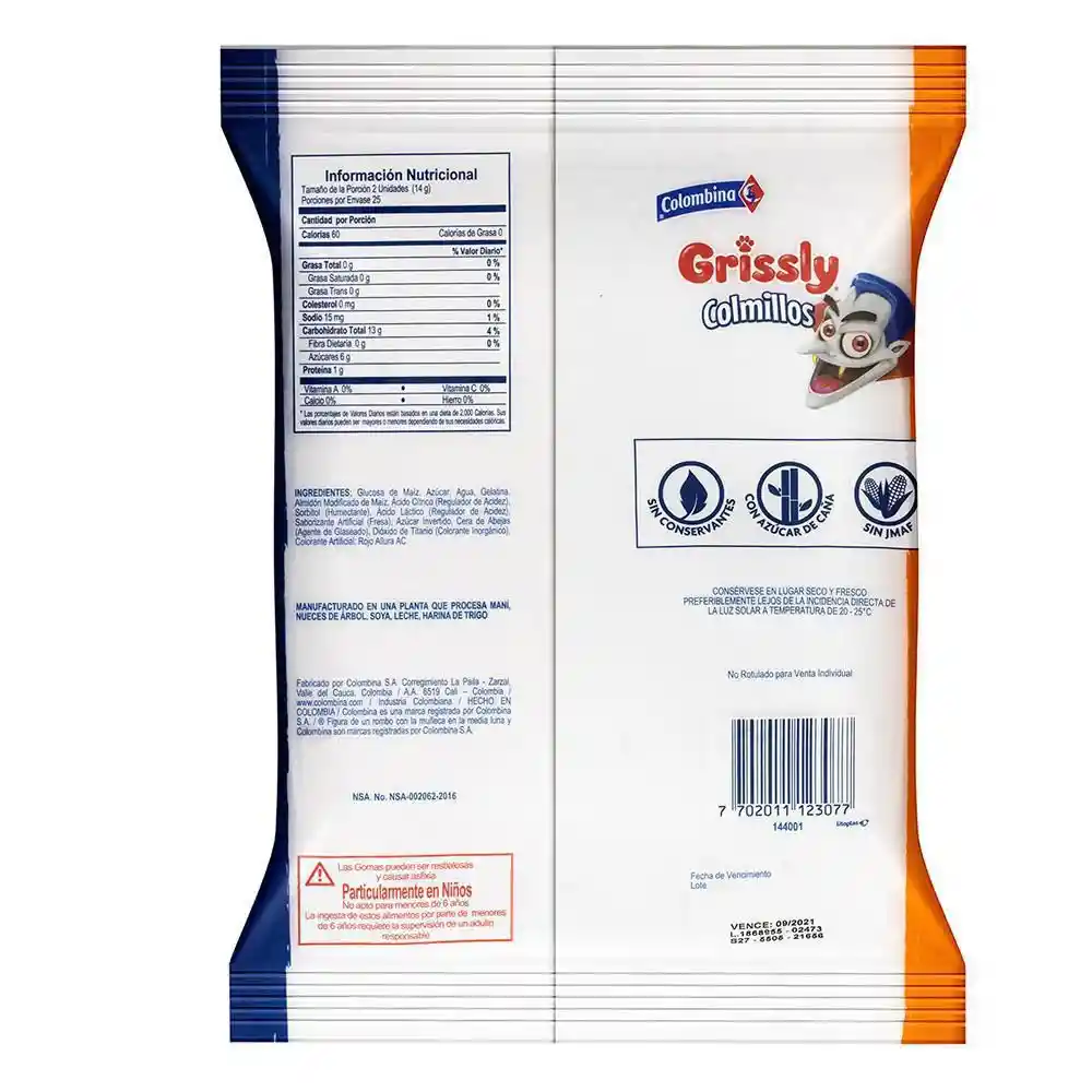 Grissly Gomitas Colmillos