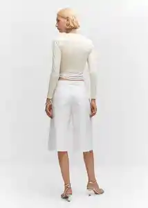 Bermuda Clair Blanco Talla 32 Mujer Mango