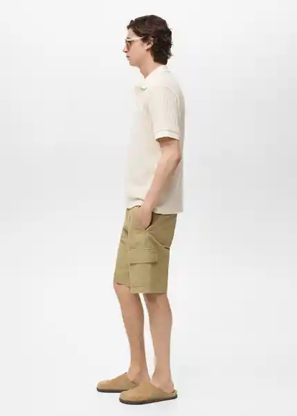 Camiseta Polo Openp Marfil Talla M Hombre Mango