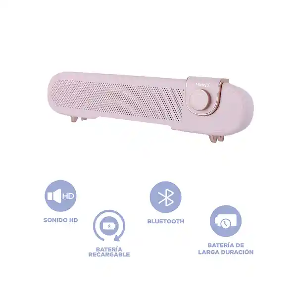 Bocina Inalámbrica Con Stereo Mod Soundbar Rosa 01 Miniso