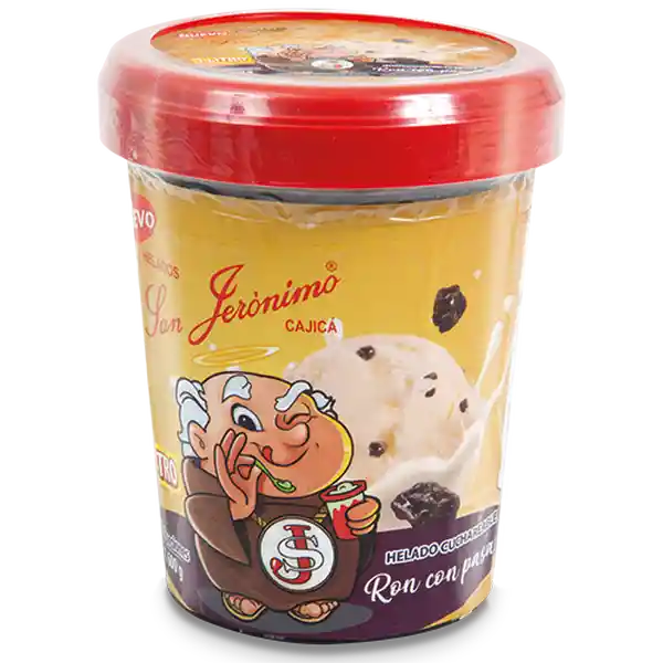 San Jeronimo Helado Crema Ron Con Pasas