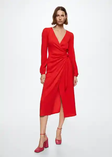 Vestido Piusa Rojo Talla S Mujer Mango