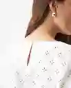 Blusa Eyelet Longsleeve Blanco 0 Claro Talla L Chevignon