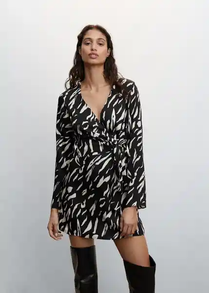 Vestido Inka2 Negro Talla 24 Mujer Mango