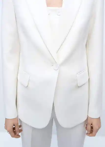 Blazer Americana Iguana Offwhite Talla XS Mujer Mango