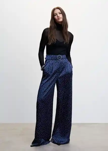 Pantalón Adela Azul Talla 44 Mujer Mango