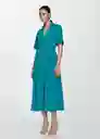 Vestido Bubble-a Verde Talla XS Mujer Mango