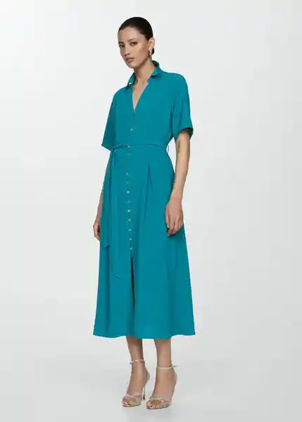 Vestido Bubble-a Verde Talla XS Mujer Mango