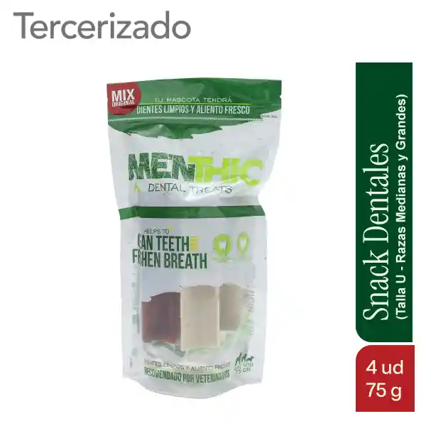 Sticks Menthic. Snacks Dentales x 6 Unidades (75Gr)