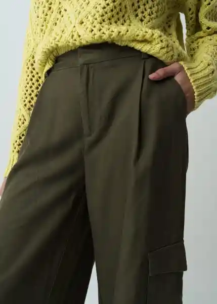 Pantalón Rubí Verde Galeras Ultraoscuro Talla 6 532G377 Naf Naf