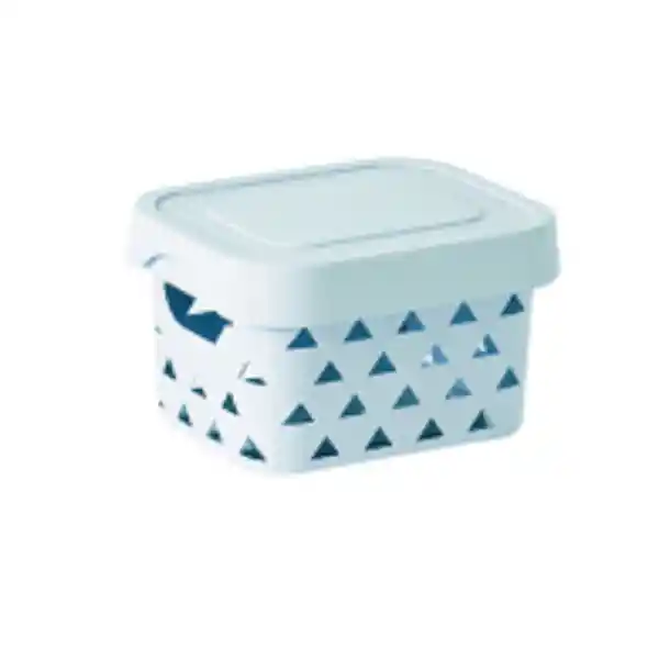 Cesta de Almacenamiento Pequeña Con Tapa Serie Azul Miniso
