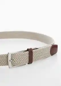 Cinturón Elástico Beige Talla 90 Hombre Mango