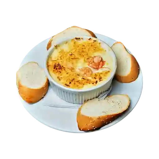 Crema de Camarón Gratinada.
