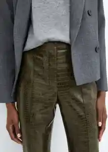 Pantalón Cassie Khaki Talla 42 Mujer Mango