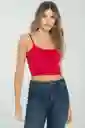 Crop Top Tiras Malibu Color Rojo Puro Talla M Ragged