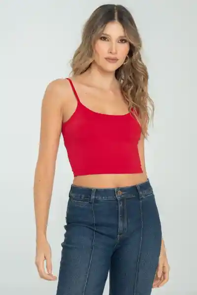 Crop Top Tiras Malibu Color Rojo Puro Talla M Ragged