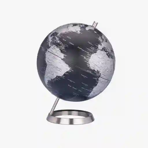 Troika Globo Terráqueo Inclinado Negro / Plata