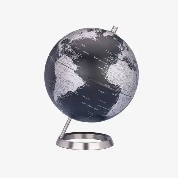 Troika Globo Terráqueo Inclinado Negro / Plata
